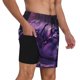 thumbnail image 2 of Balery Purple Hippo In Water Bañador para hombre, shorts de playa de secado rápido con entrepierna y forro de compresión-3X-Large, 2 of 6
