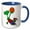 Blue/White, variant on 3drose, Funny Cute Tree Frog Playing Basketball Slam Dunk Sports Cartoon, 15oz Mug