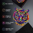 thumbnail image 3 of Woodary Tiger Colored Wooden Jigsaw Puzzle for Adults w/ Gift Box, 121 Pieces, 3 of 7