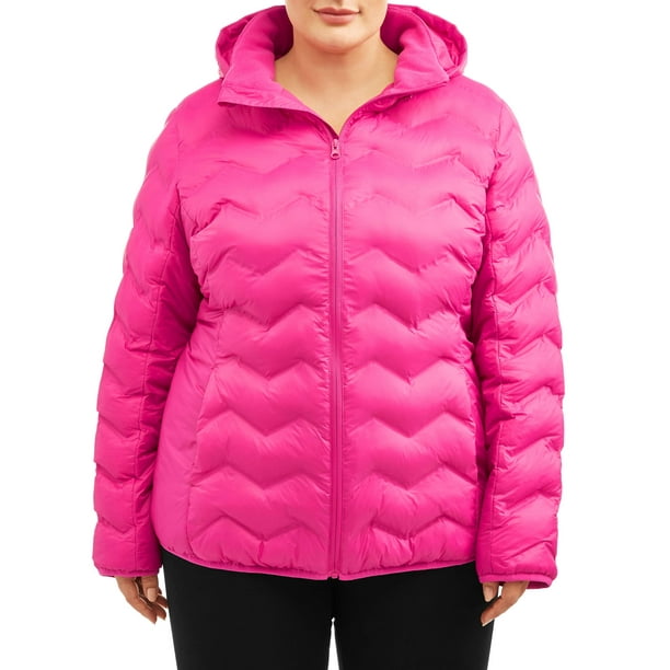 Time and Tru Time and Tru Women's Plus Size Puffer Coat with Hood
