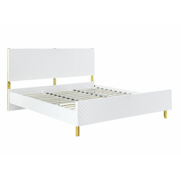 ACME Gaines Queen Bed in Gray High Gloss Finish