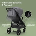 thumbnail image 5 of Mompush Nova Baby Stroller, Spacious Seat, Extra-Large UPF 50+ Canopy, Gray, 22LB, Unisex, 5 of 10