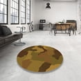 thumbnail image 4 of Ahgly Company Machine Washable Indoor Square Transitional Sedona Brown Area Rugs, 4' Square, 4 of 7