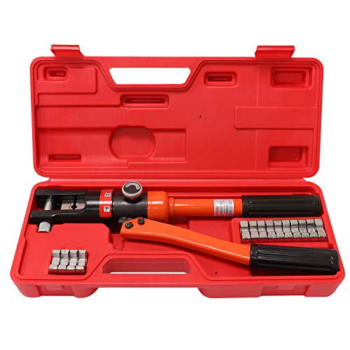 WBHome Hydraulic Wire Crimper Battery Lug Terminal Cable Crimping Tool 8 Dies,