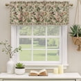 thumbnail image 3 of 2 Pack Valances for Windows, Beige Spring Floral Window Valances for Living Room/Bedroom/Bathroom, Elegant Pastoral Flowers Birds Watercolor Light Filtering Kitchen Curtain Valance 42"W x12" L, 3 of 9