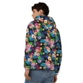 thumbnail image 4 of Wukai Colorful Flowers Print Men's Zip-Up Hoodie,Fleece Full-Zip Hoodie for Men, Hooded Sweatshirt-Medium, 4 of 5