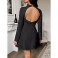 thumbnail image 6 of Women's Cutout Back Long Sleeve Mini Dress outer fabric ninety eight percent polyester and two percent elastane, 6 of 10