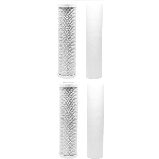 – Kit de Remplacement de Filtre à Eau Comprend Cartouche de Sédiments et de Carbone Compatible avec les Modèles de Systèmes d'Osmose Inverse de 10 Pouces et sous Évier – Élimine le Mauvais Goût et l'Odeur – 1 Micron (Kit de Filtre 2 Pack)