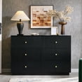 thumbnail image 5 of wow97e Fluted 6 Drawers Dresser, Wood 47" Tall Chest of Drawers with Deep Storage, Modern Bedroom Chest for Closet Hallway, Entryway, Living Room, 5 of 7