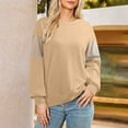 thumbnail image 2 of yoeyez Women'S Sweatshirts Oversized Color Block Longs Sleeve Pullover Tops Casual Loose Crewneck Fall Outfits Khaki,L, 2 of 7
