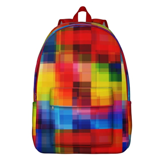 Checkered Backpack for School,Cute School Bag,Schoolbag with Adjustable Shoulder Straps & Padded Back,15.7"x11.8"x5.5"