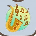 thumbnail image 4 of Inktastic Cute Saxophone with Musical Notes Boys or Girls Baby Bib, 4 of 4