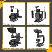 Zeadio Smartphone Camera Stabilizer with RGB Light & Microphone, Compatible with DSLR, iPhone & Android