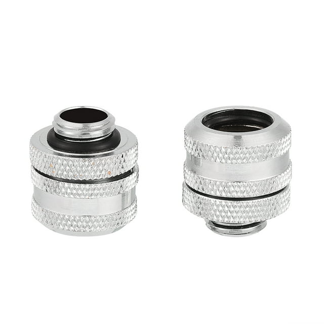 Rigid Tube Compression Fitting, Convenient Reliable Delicate Compression Fitting Water Cooling, Silver 2Pcs Light for Computer Desktop
