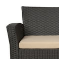 thumbnail image 5 of WestinTrends 4pc Outdoor Furniture Conversation Sofa Set with Loveseat, Cofee Table and Cushions, All Weather UV Resistant Rattan Wicker Patio Chairs, Chocolate/Beige, 5 of 7