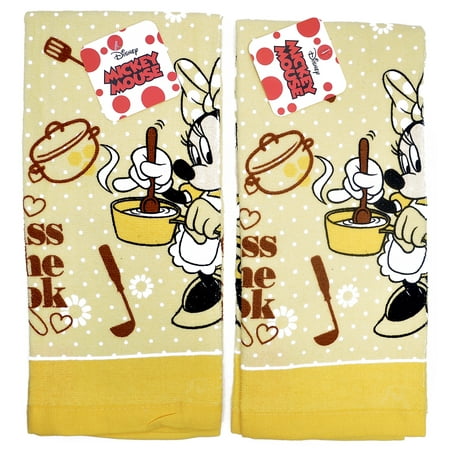  Minnie  Mouse  Kiss The Cook Kitchen  Dish Towels Set  2 Piece 