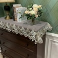 thumbnail image 2 of YGUII Lace Table Runner Doilies Table Dresser Scarf Lace Tablecloth Embroidered Wedding Bedside Table Decoration, Refrigerator TV Dustproof Cover, 2 of 4