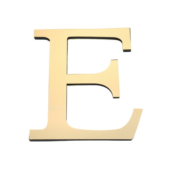 Uxcell 7.87 Inch 3D Acrylic Alphabet Mirror Wall Stickers Letter E Self Adhesive Letter Sign for Home Decoration Light Gold