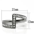 thumbnail image 2 of Luxe Jewelry Designs Women's Stainless Steel Ring with Clear Crystals - Size 10 (Pack of 2), 2 of 4
