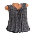 thumbnail image 3 of Women Summer Floral Tank Tops Vest Blouse Boho V Neck Tops Plus Size White L, 3 of 8