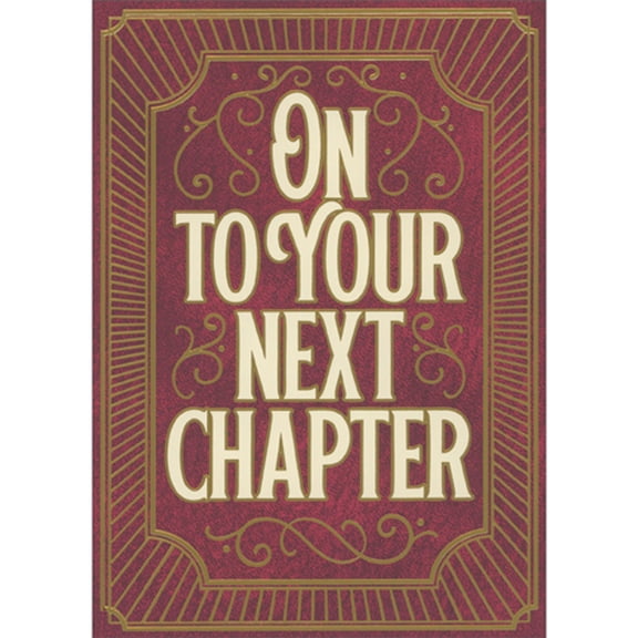Avanti Press On To Your Next Chapter: Lettering Inside Gold Foil Lines Frame Retirement Card
