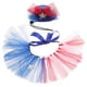 thumbnail image 4 of KAKOWELY 1 juego de disfraz para mascota del Día de la Independencia, sombrero patriótico americano, falda tutú de malla., 4 of 4