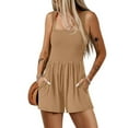 thumbnail image 4 of Clearance Under 10$! Women's Solid Color Stylish Pocket Strap Romper Comfortable Casual Wide Leg Romper Shorts with Pockets 2025 Clothes, 4 of 4