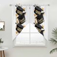 thumbnail image 2 of Swag Valance Curtains for Windows, Graduate Light Filtering Kitchen Curtains with Rod Pocket, Funny Words Modern Art Decorative Window Treatment Valances for Living Room, 36x36 - 2 PCS, 2 of 9