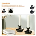 thumbnail image 3 of 2 Pcs Black Iron Candle Stick Holders for Wedding Party Tabletop Decor, Elegant Candlesticks for Home and Desktop Decoration, 3 of 6