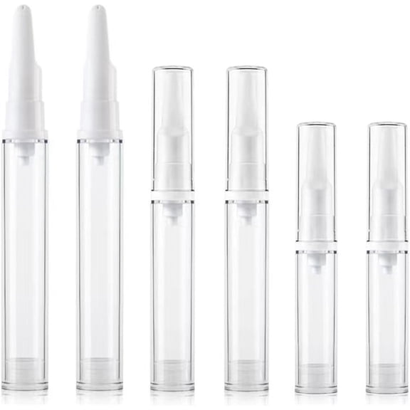 Triani 6Pack Traveling Airless Pump Bottles Set 5ml/10ml/15ml Empty Refillable Cosmetic Travel Foundation Container Dispenser for Lotion Travel Toiletries Skincare
