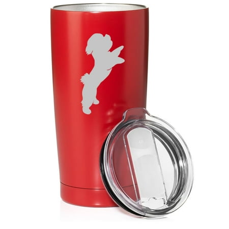 

Smooth Body Tumbler Stainless Steel Vacuum Insulated Travel Mug Cup Gift Bichon Frise (20 oz Red)