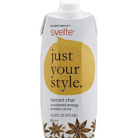 CalNaturale Svelte Spiced Chai Sustained Energy Protein Drink, 15.9 fl oz, (Pack of 6)