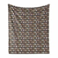 thumbnail image 1 of Leaf Soft Flannel Fleece Throw Blanket, Autumnal Tones Fall Foliage Mosaic Pattern of Leaves, Cozy Plush for Indoor and Outdoor Use, 50" x 70", Taupe Multicolor, by Ambesonne, 1 of 5