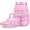 Dreamy Pink, variant on Lightweight Backpack Roomy Water-Resistant Bookbag with Fluffy Heart Pearl Keychain, Clamshell Wide Opening Daypack, Dreamy Blue