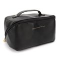 thumbnail image 2 of Bolsa De Almacenamiento De Cosméticos, Bolsa De Cosméticos Portátil De Cuero PU, Mano De Obra Fina Negra Para Viajes Para Baño ANGGREK Cosmetic Bag, 2 of 8