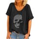 thumbnail image 2 of Pntutb mujeres verano moda manga corta cuello en V impresión Casual blusa camiseta tops Pntutb Pntutb-6569, 2 of 6