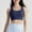 Blue, variant on Butterluxe U Back Longline Sports Bras for Women - Scoop Neck Padded Yoga Workout Crop Top with Built in Pads S