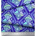 thumbnail image 3 of Soimoi Blue Cotton Voile Fabric Diamond & Triangle Geometric Fabric Prints By Yard 42 Inch Wide, 3 of 3