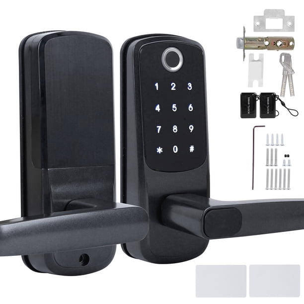 Cerradura de puerta inteligente Jadeshay biométrica con Huella dactilar teclado con Contraseña color Como se muestra