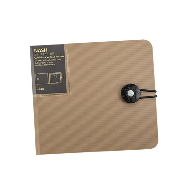 Bolsa para CD Estuche tipo para DVD Estuche portátil con capacidad para 12 CD Estuche liviano Organizador de CD para adultos Músicos Mujeres Marrón