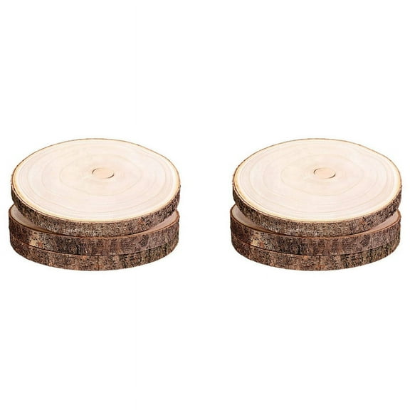 6 Pcs 10-12 Inch Wood Slices for Centerpieces, Wood Rounds for Wedding Centerpiece, DIY Projects, Painting, Etc