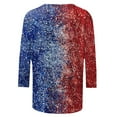 thumbnail image 4 of Feancey American Flag Women's 3/4 Sleeve Tops Dressy Trendy Sequin Print 4th of July Shirts Holiday Casual Round Neck Blouses Patriotic Tee Spring Sale 2025 Multicolor S, 4 of 5