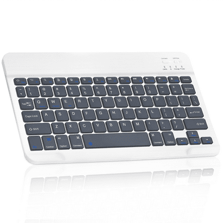 Ultra-Slim Bluetooth rechargeable Keyboard for Lenovo Yoga Tab 3 Plus and all Bluetooth Enabled iPads, iPhones, Android Tablets, Smartphones, Windows pc - Shadow Grey