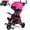 pink, variant on 7-in-1 Folding Toddler Tricycle for 18 Months to 5 Years, Tricycle Stroller with Dual Brakes, All-Terrian Rubber Tire, Tricycle for Toddlers with Rotatable Seat, Adjustable Push Handle, Grey