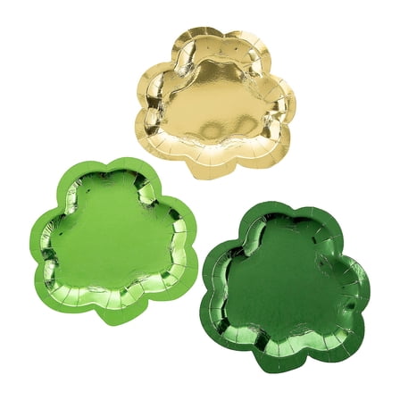 Fun Express Shamrock Foil Paper Dessert Plates - 24 Ct.
