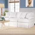 thumbnail image 4 of Sunset Trading Horizon T-Cushion Fabric Slipcovered Sofa in White, 4 of 5