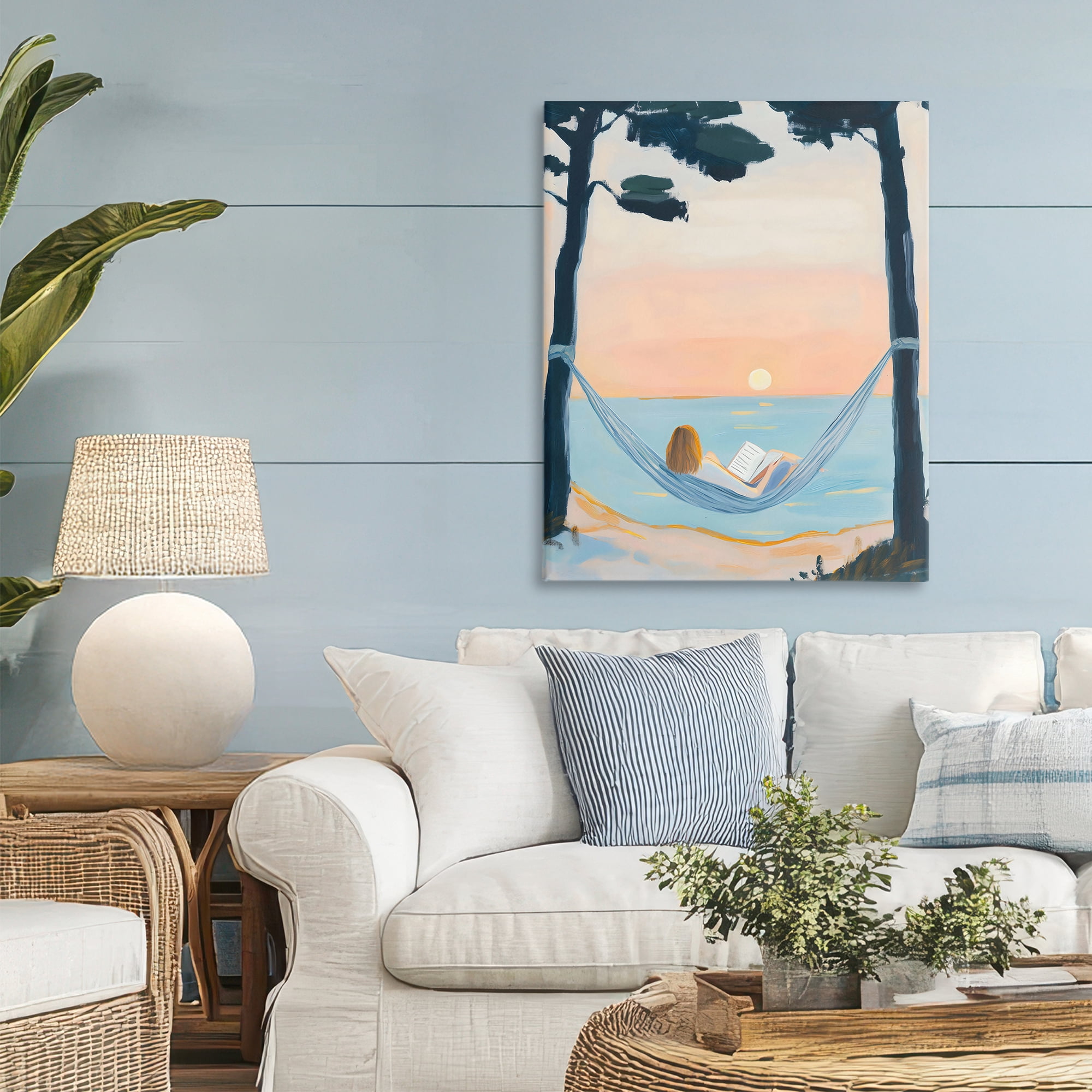 Stupell Industries Reading At Sunset in Hammock Canvas Wall Art, design by The Prints Vibe