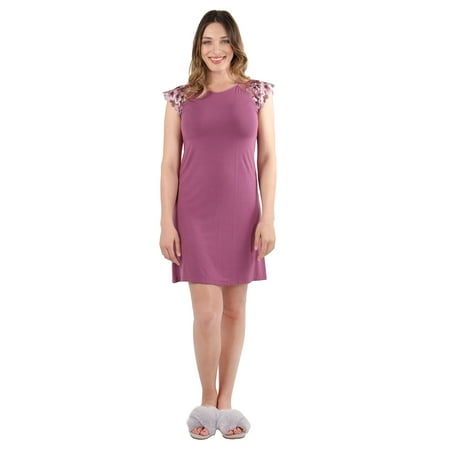 

MeMoi Collection Women s Enchanted Romance Floral Embroidered Nightshirt - Womens - Female