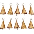 thumbnail image 4 of Vivanta 2" 10 Pcs Mini Gold Rustic Vintage Iron Tin Metal Christmas Jingle Bells for Crafts, Tiny Hanging Chimes Decor, 4 of 14