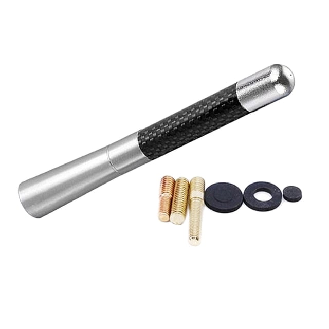 Montaje de techo aéreo universal AM con 3 adaptadores roscados, coche de repuesto de 12 cm Plata kusrkot Antena de coche
